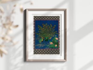 Plakatas PEACOCK SHOWING OFF TO PEAHEN