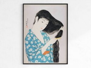 Plakatas WOMAN COMBING HER HAIR
